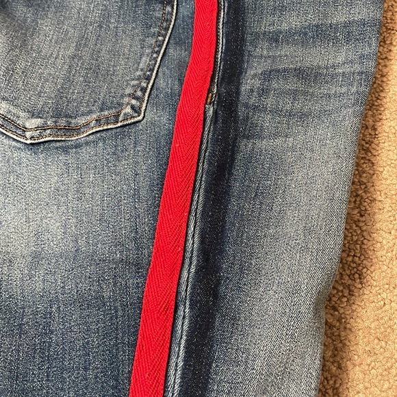 Express High Rise Ankle Jeggings with Red/Navy Stripe - Picture 7 of 10